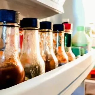 Hot Sauce In refrigerator door