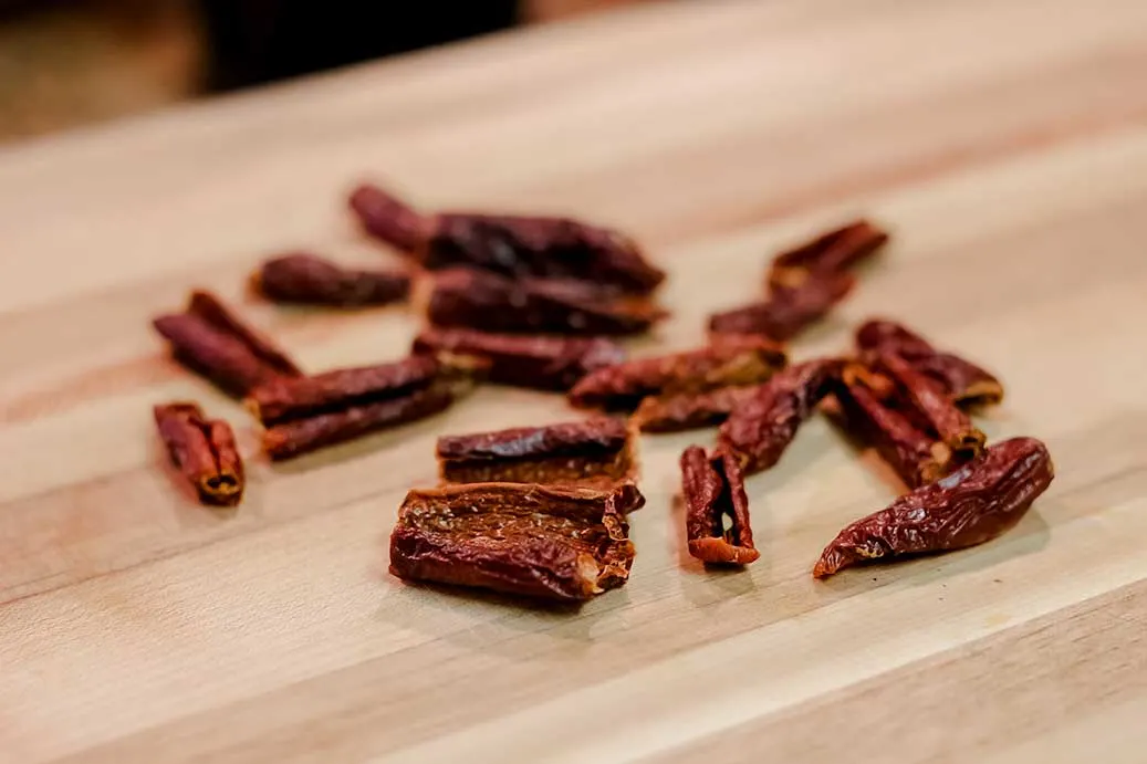 Dried red jalapeno peppers