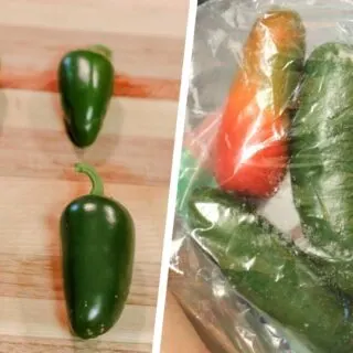 How To Freeze Jalapenos, fresh and frozen jalapenos side-by-side