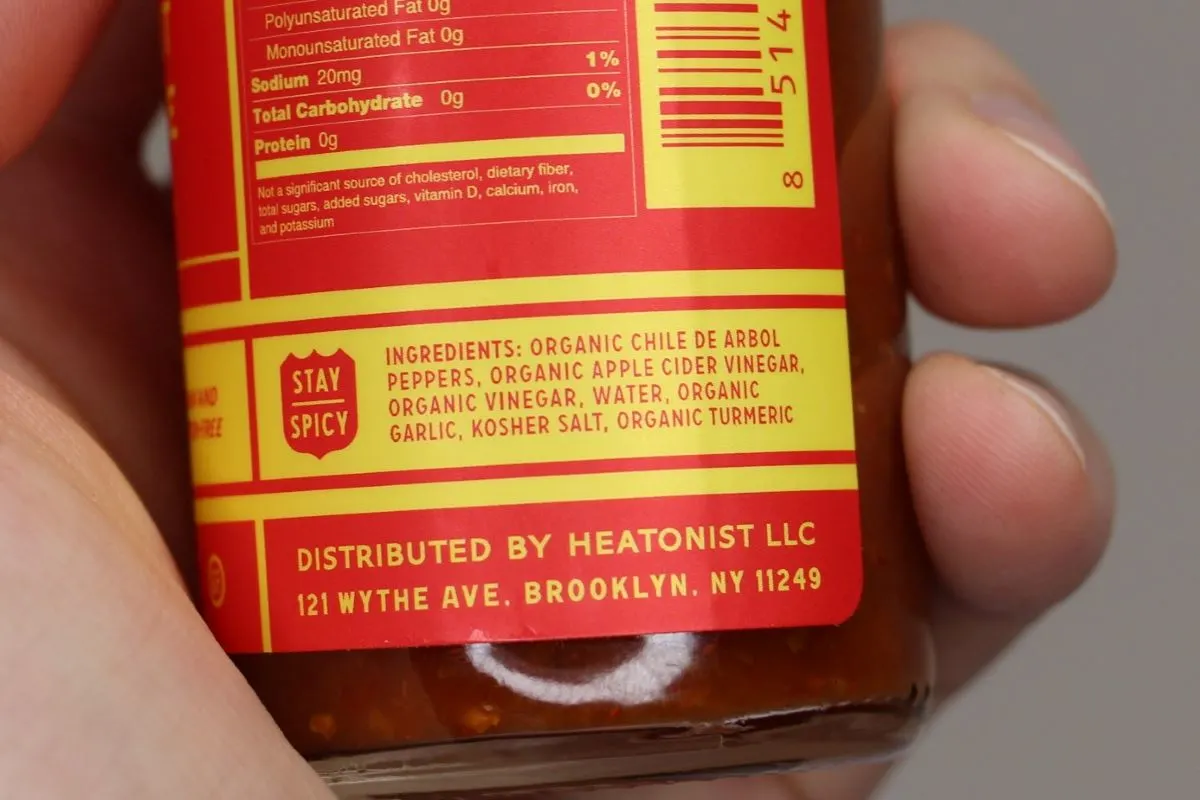 Hot Ones Classic Hot Sauce Ingredients List