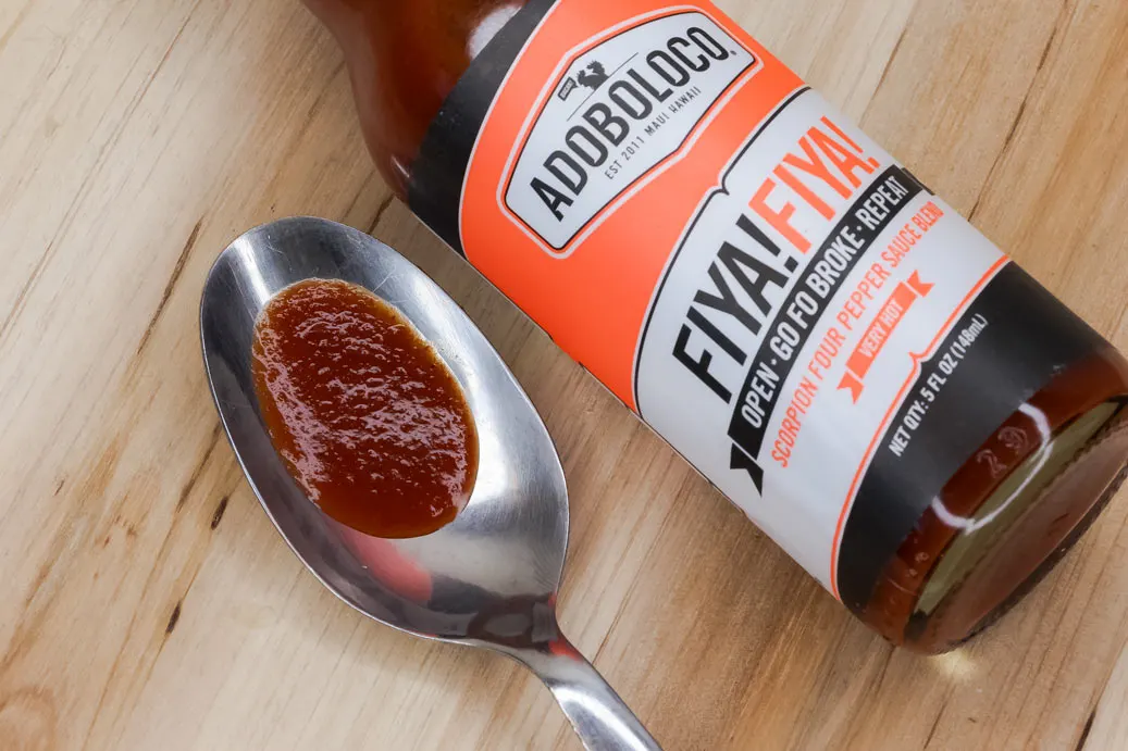 Fiya Fiya Hot sauce on spoon