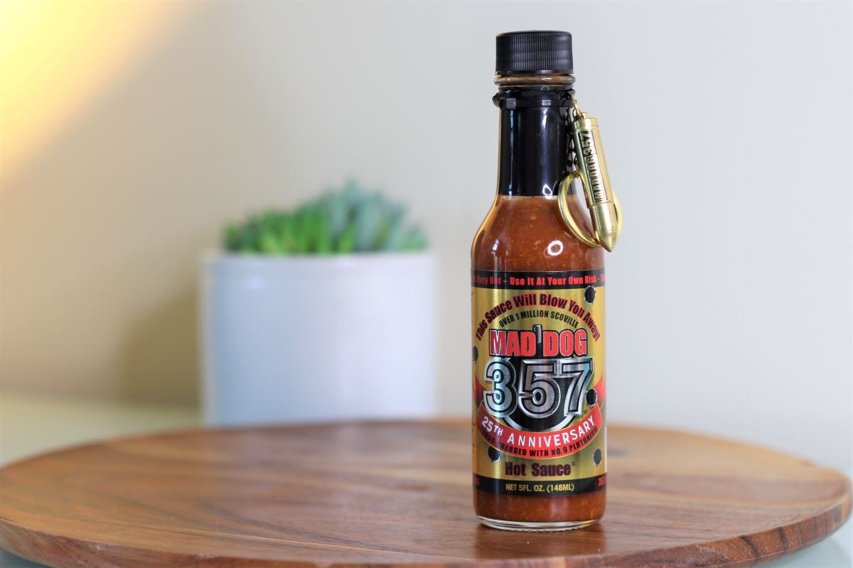 Mad Dog 357 Gold Hot Sauce 25 Years Of Fire In A Bottle Pepper Geek