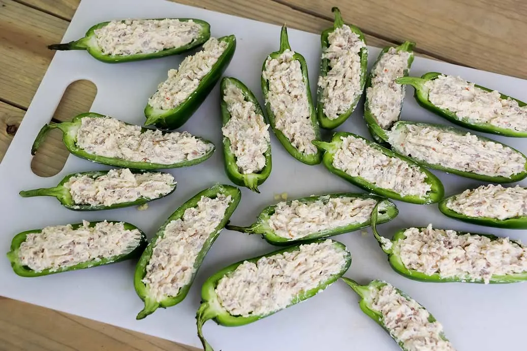 Cream Cheese and Sausage Stuffed Jalapeno Peppers