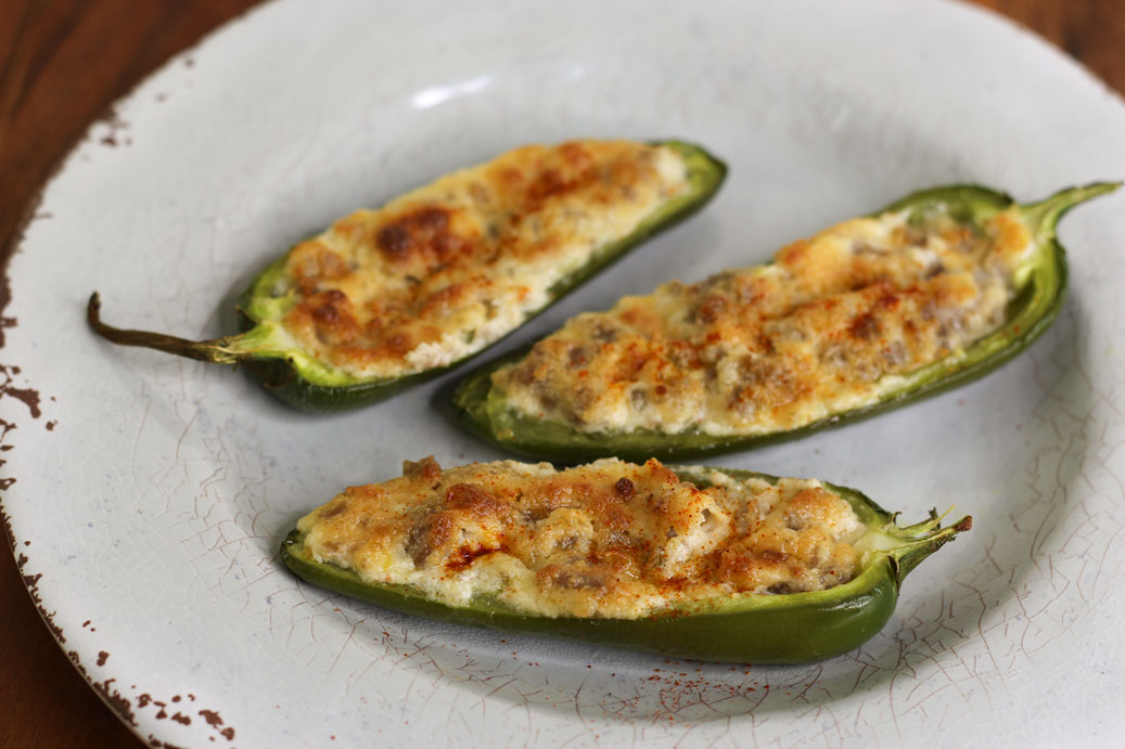 Breakfast Poppers with Italian Turkey Sausage, Cheese, and Peppers