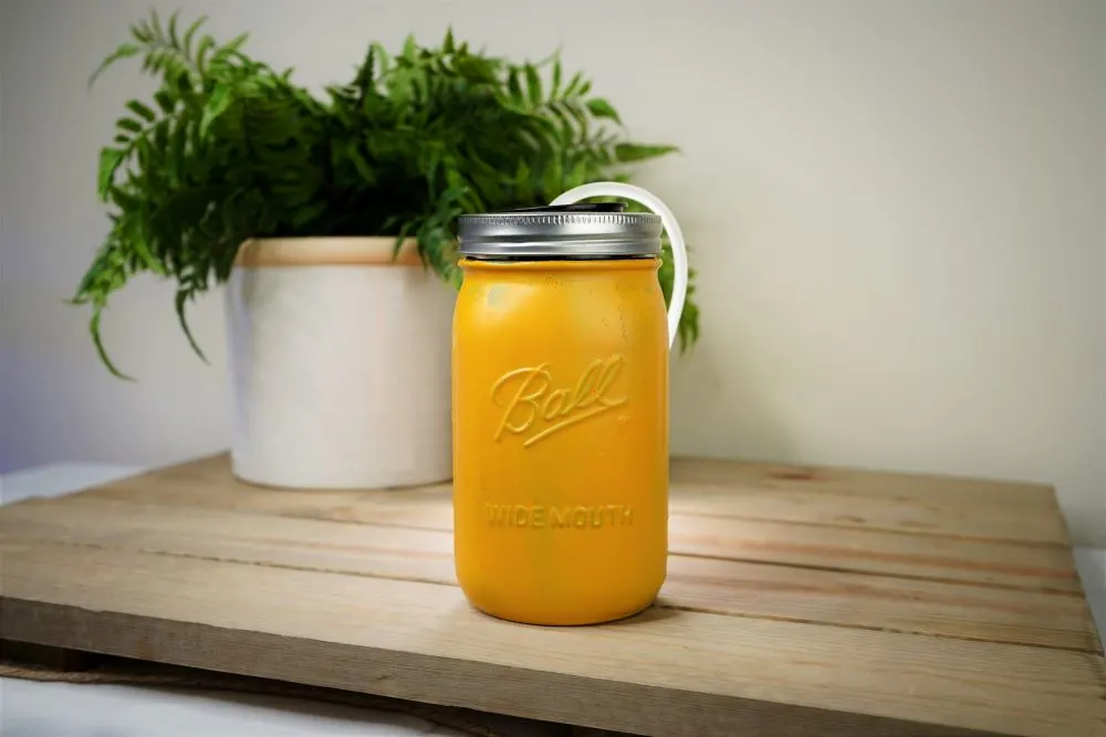 Ball Amber Glass Wide Mouth Mason Jars (16 oz/Pint) With Airtight