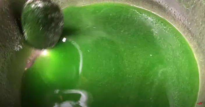 stirring jello and unflavored gelatin together for gummy bears