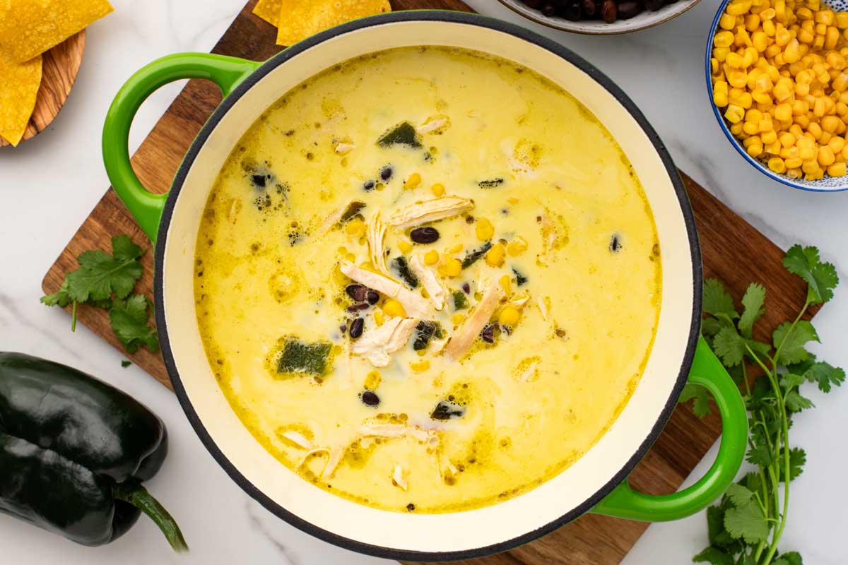 Chicken soup in a dutch oven