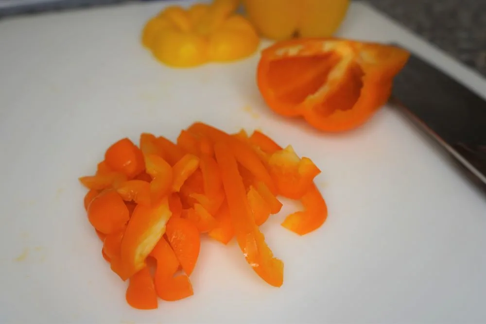 Sliced orange bell pepper
