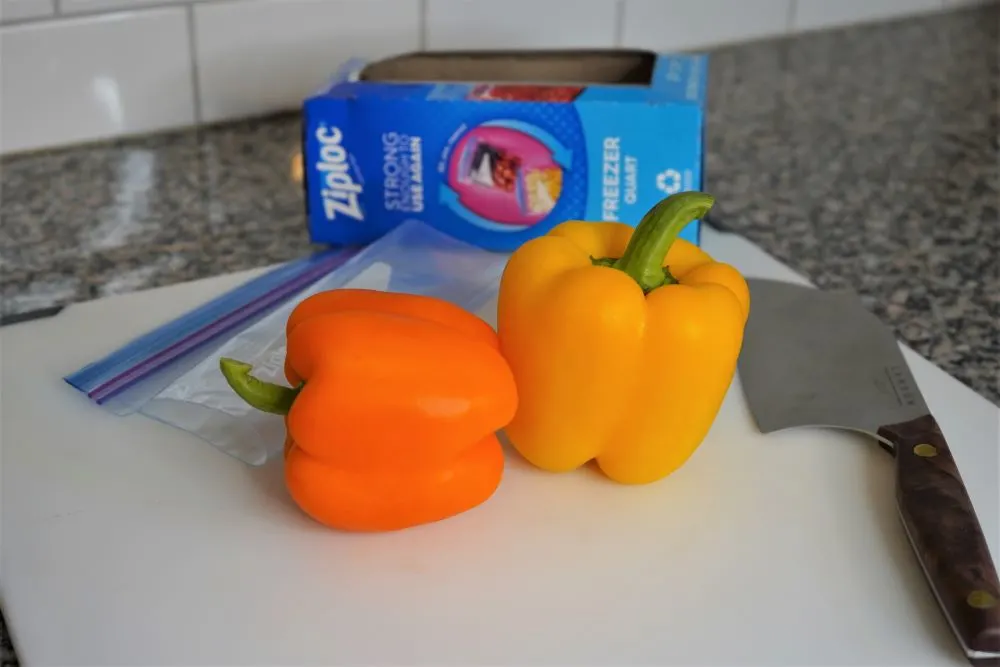 Freezing bell peppers