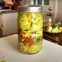 Pickled Banana Peppers in jar