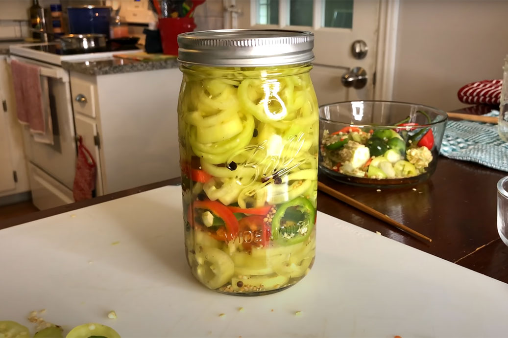 Pickled Banana Peppers in jar