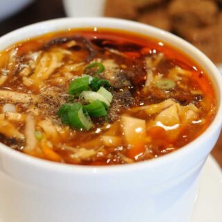 Bowl of spicy hot and sour soup