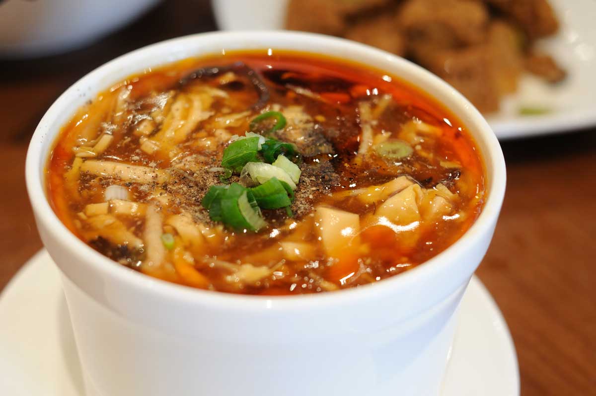 Bowl of spicy hot and sour soup