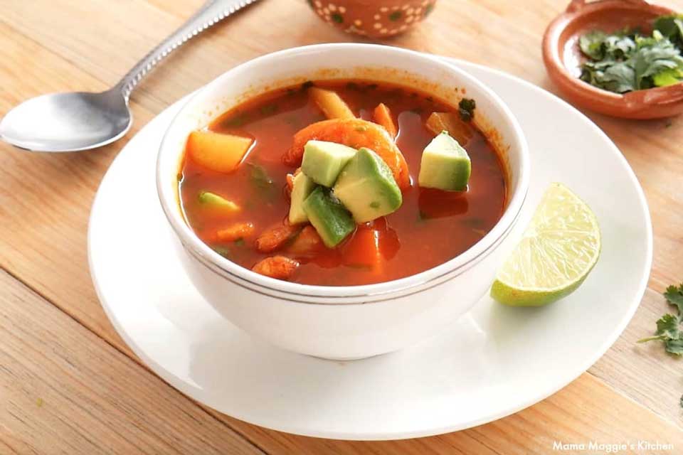 Caldo de Camarón - Mexican shrimp soup 