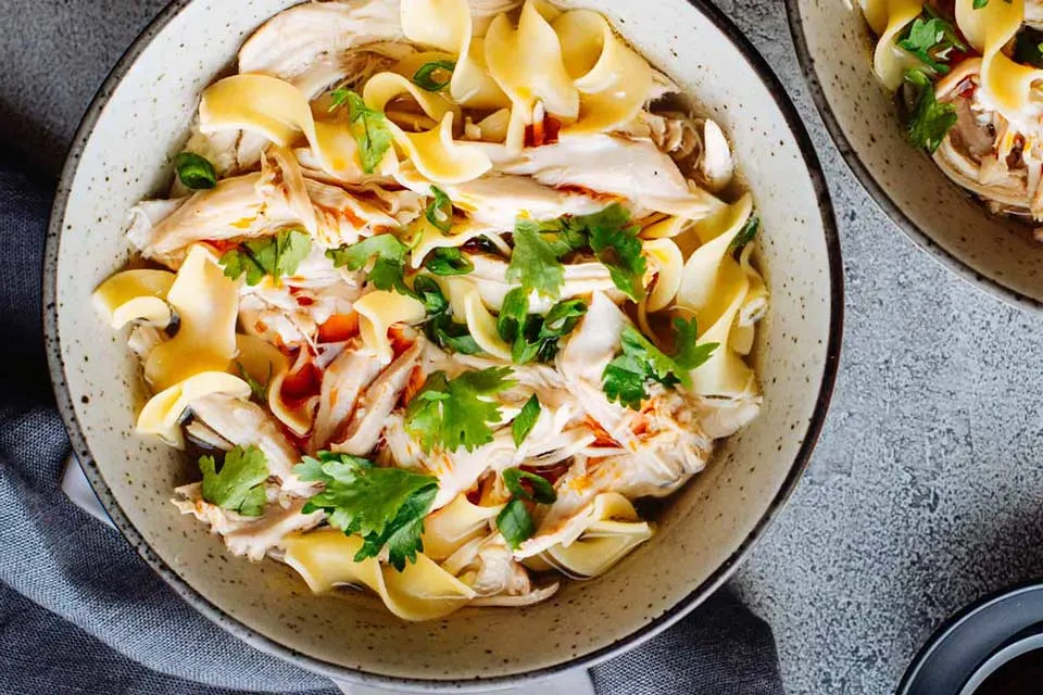 Spicy chicken noodle soup