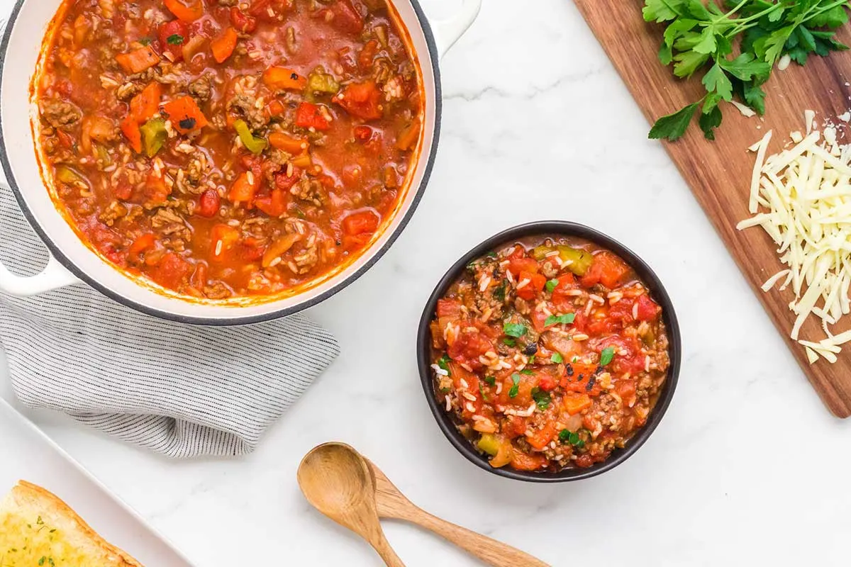 Stuffed bell pepper soup recipe