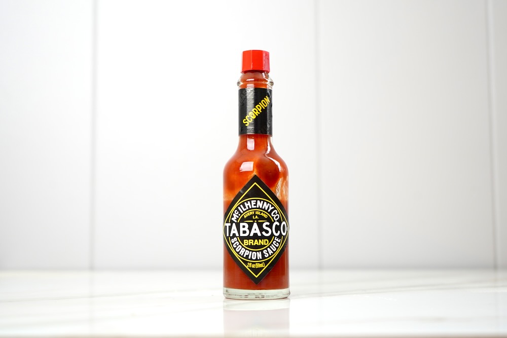 Tabasco scorpion hot sauce bottle