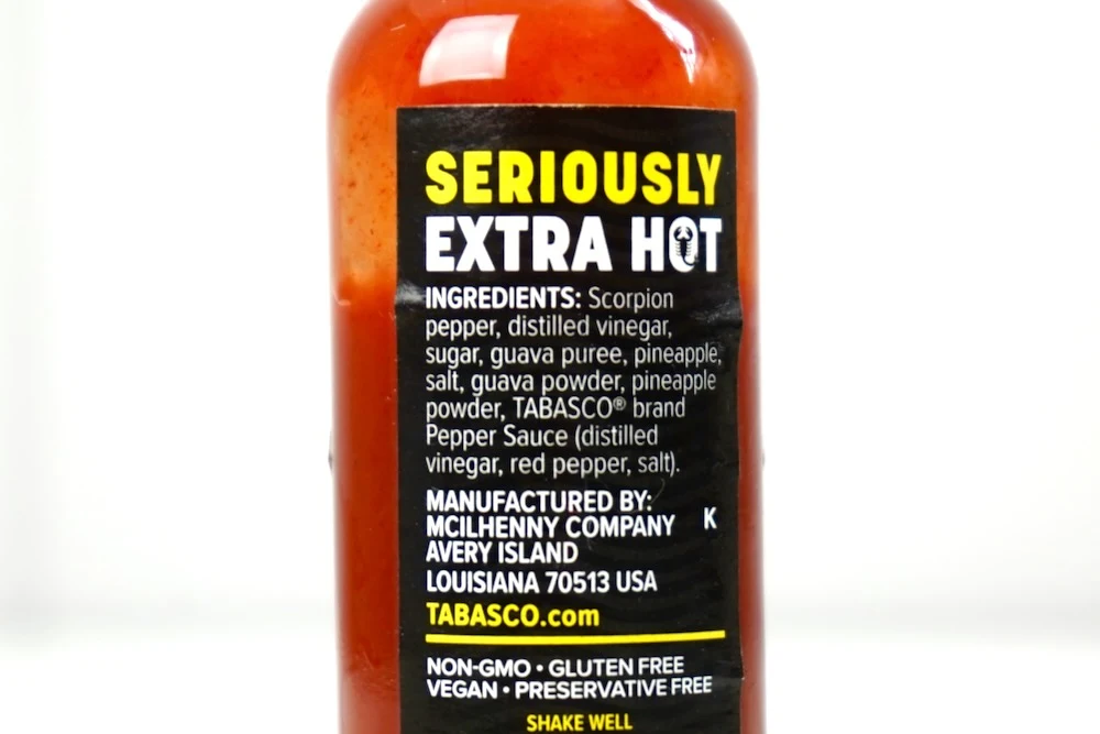 Tabasco scorpion hot sauce ingredients
