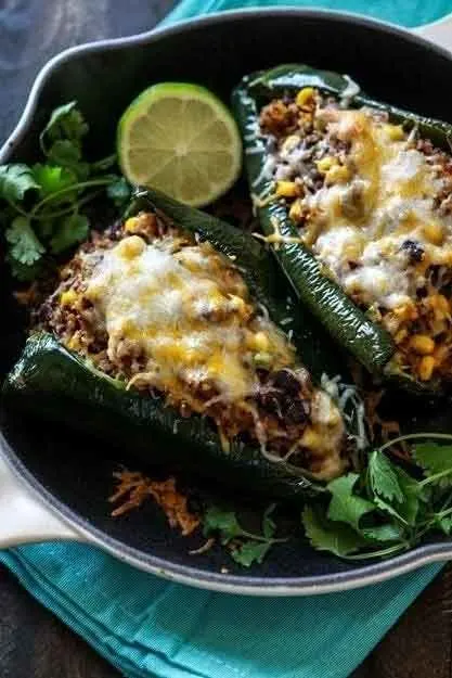 Shredded beef poblano peppers