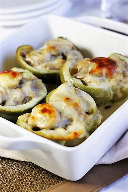 Philly cheese steak stuffed peppers