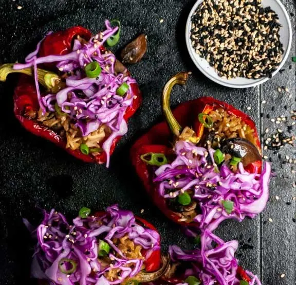 Tofu stuffed peppers