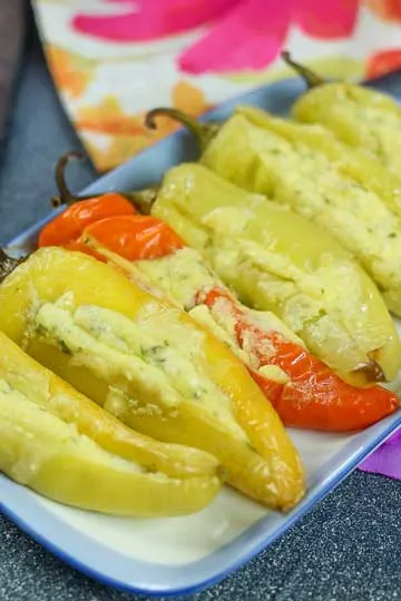 Cheese stuffed Hungarian wax peppers