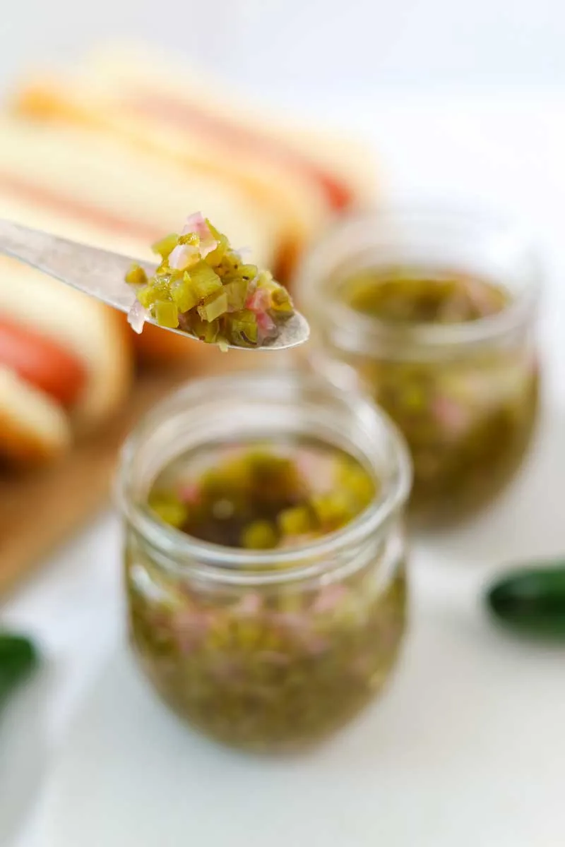 Jalapeno relish in jar