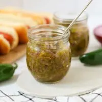 Jalapeno relish in jar