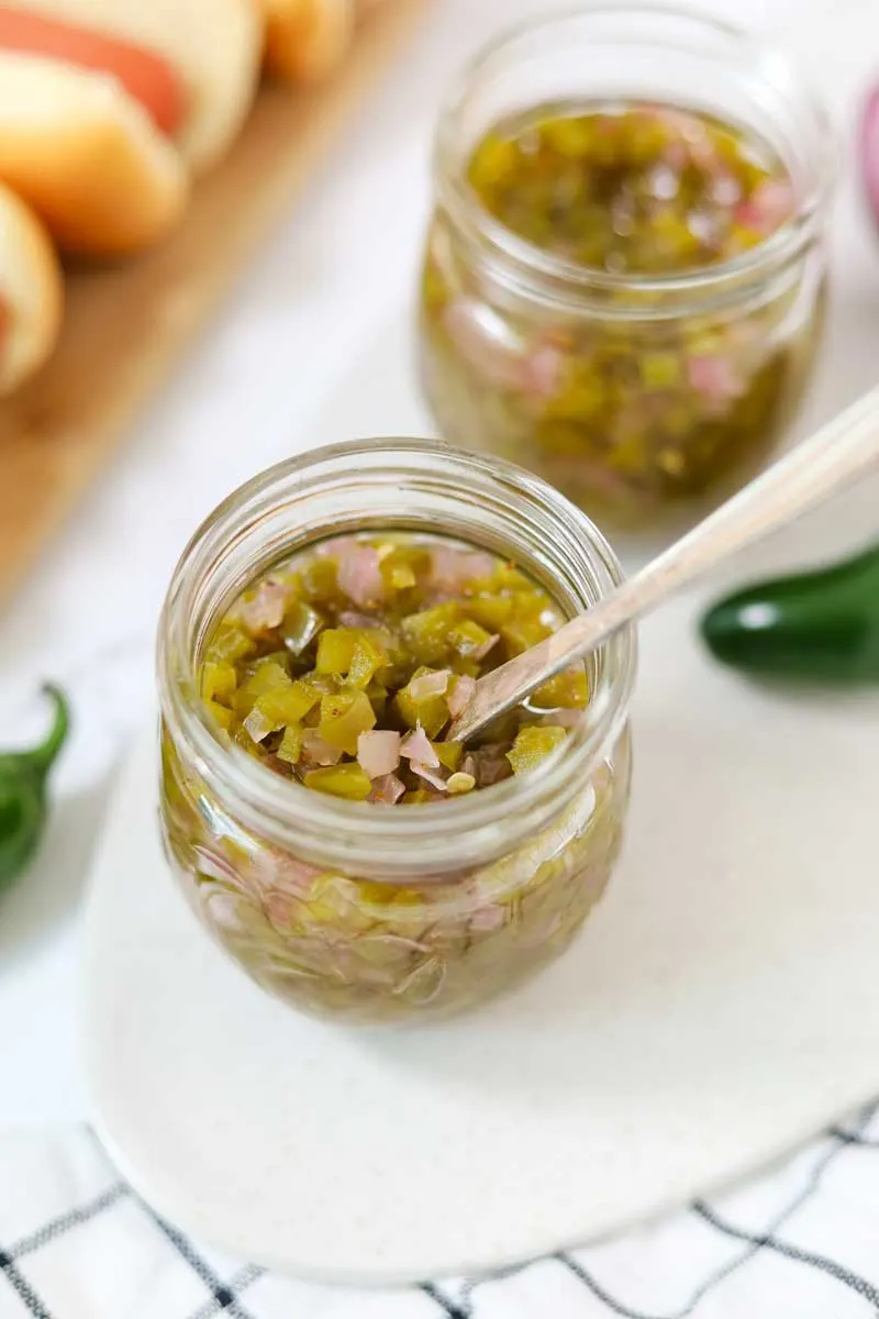 Jalapeno relish in jar