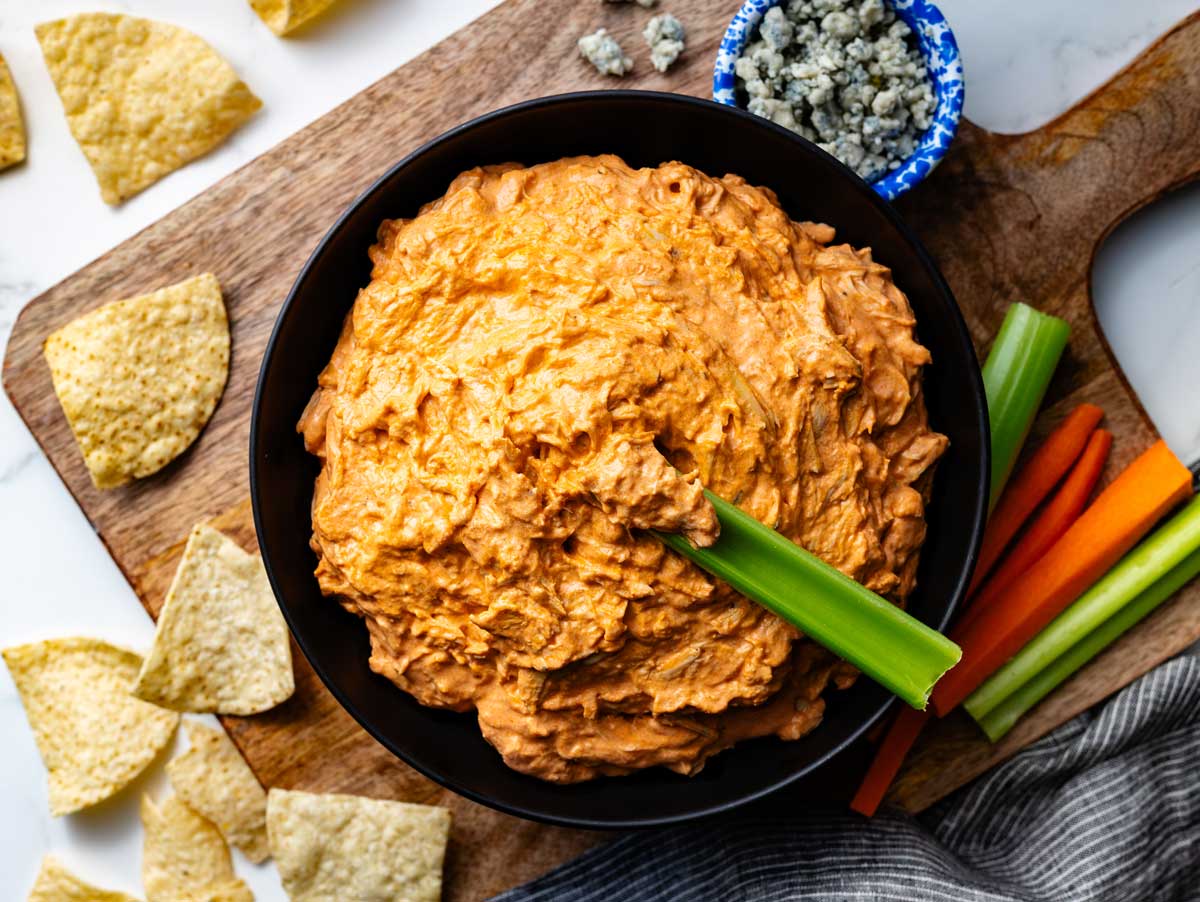 Slow cooker buffalo chicken dip with Frank's
