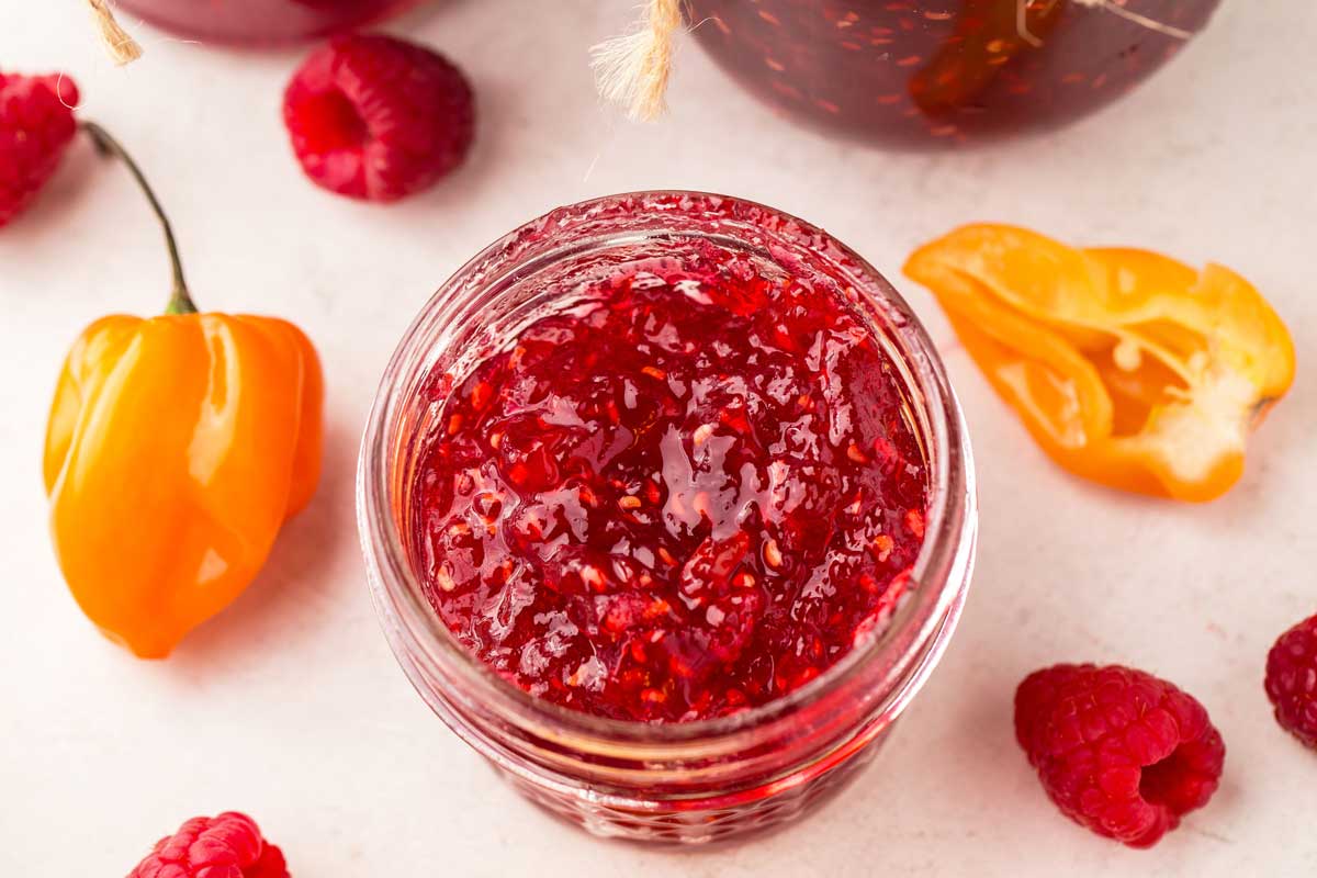 Raspberry habanero jelly