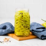 Pickled banana peppers in jar