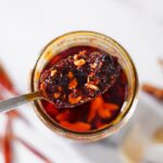 Pepper Geek chili crisp on spoon