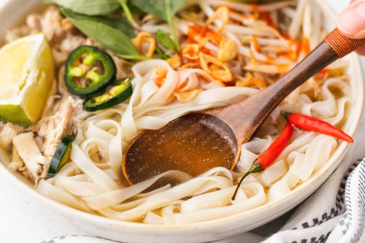 Spoonful of pho broth