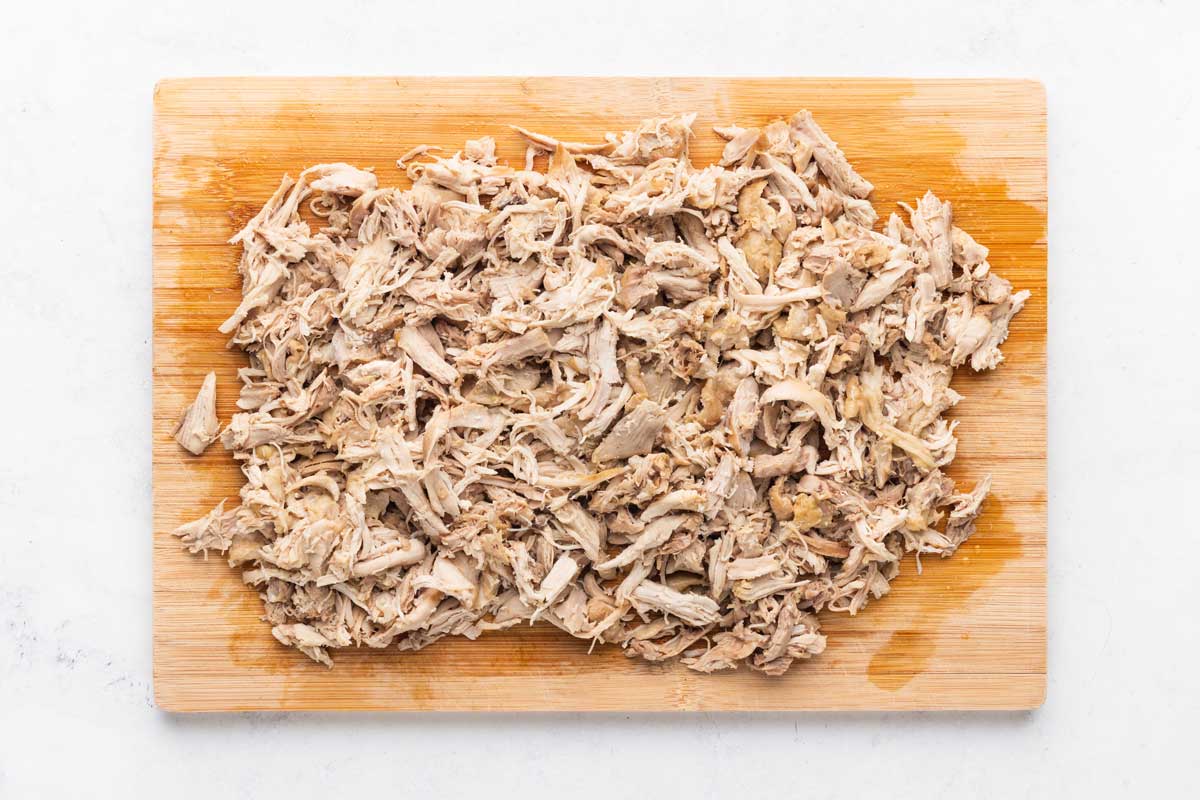 Shredded chicken for pho